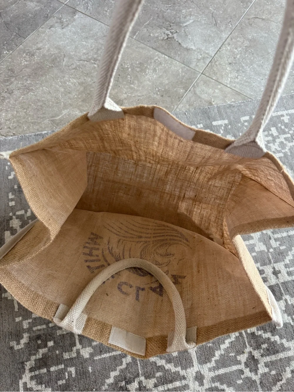 White Claw Canvas Jute Tote Bag Natural/Tan